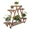 Indoor Outdoor Plant Stand Flower Pot Holder Rack Wood Shelf Wheels Heavy Duty